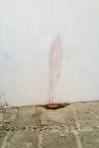 Street art or accident? It looks like a pink ghost, but also something gross. Chefchaouen