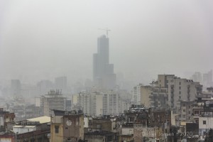 City in bad weather, Beirut